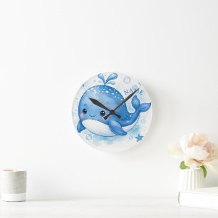 HORLOGE RONDE MIGNON KAWAII BALEINE