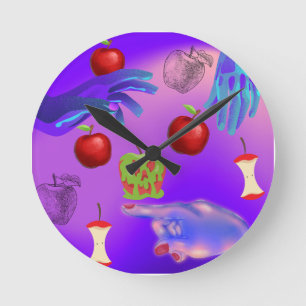 Horloge Ronde Mikitiez crâne rouge toxique pomme vegan été