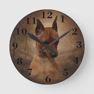 Horloge Ronde Miniature de Pinscher