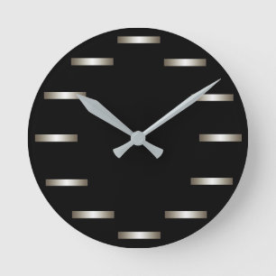 Horloge Ronde Minimalisme noir d'argent fin Cricket urbain Diane