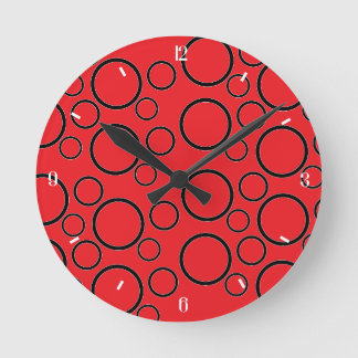 Horloge Ronde Minimalist Bubbles: Geometric Circle Pattern
