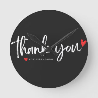 Horloge Ronde Minimalist "Thank You" Wall Clock