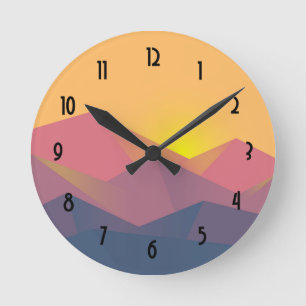 Horloge Ronde Minimaliste géométrique des montagnes russes