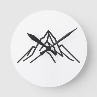 Horloge Ronde Minime Alpine Mountain Line Art Wall Clock