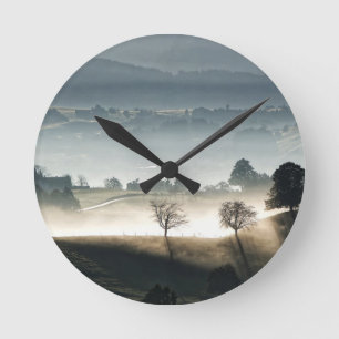 Horloge Ronde Misty Suisse Paysage rural