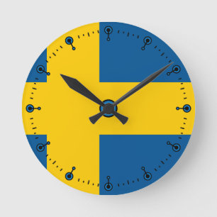 Horloge Ronde Mod Flag of Sweden Wall Clock