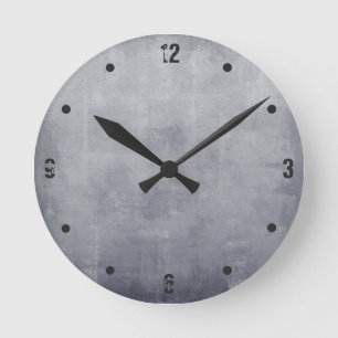 Horloge Ronde Moderne rustique gris abstrait