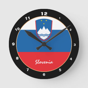 Horloge Ronde Moderne Slovénie Drapeau & Slovénie Accueil / Desi