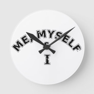 Horloge Ronde Moi-Même Et Je Typographie