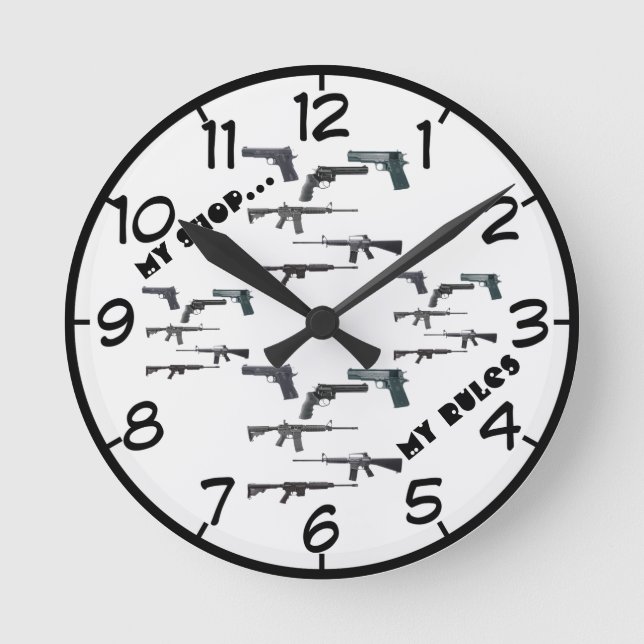 Horloge Ronde Mon Boutique...mes règles (Recto)