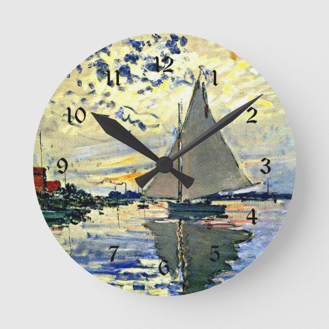 Horloge Ronde Monet - Voilier au Petit Gennevilliers (Recto)
