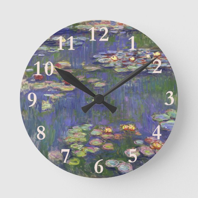 Horloge Ronde Monet Water Lilies Chef-d'oeuvre Peinture (Recto)