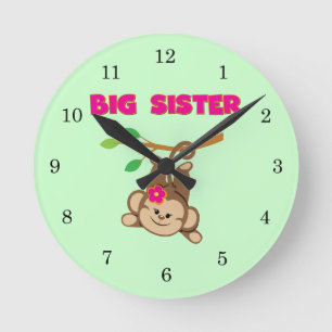 Horloge Ronde Monkey Big Sister