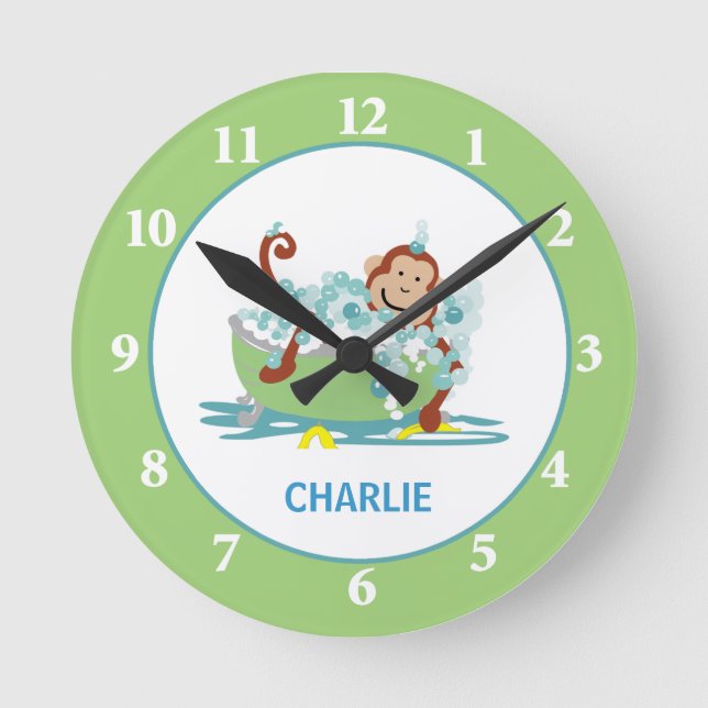 Horloge Ronde Monkey dans Tub Wall Clock (Recto)