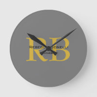 Monogramme couleur or gris moderne Ajouter un nom