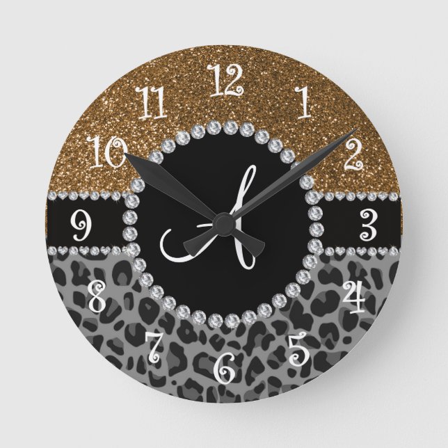 Horloge Ronde Monogramme de black leopard ondulé (Recto)