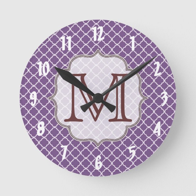 Horloge Ronde Monogramme en latte de la lavande (Recto)
