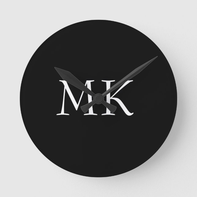 Horloge Ronde Monogramme noir blanc (Recto)