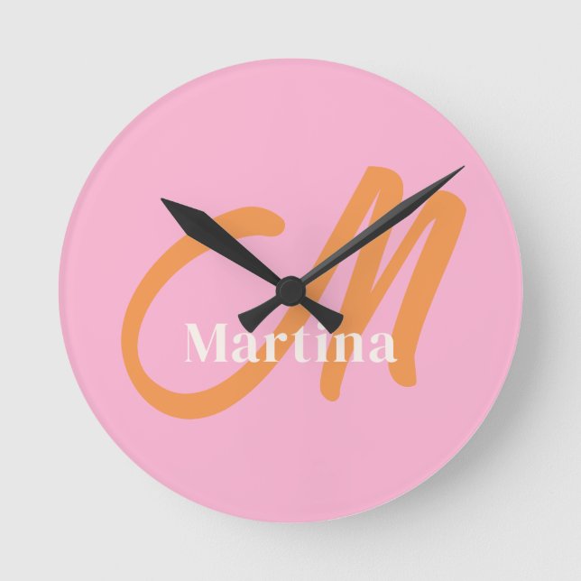 Horloge Ronde Monogramme rose chic (Recto)