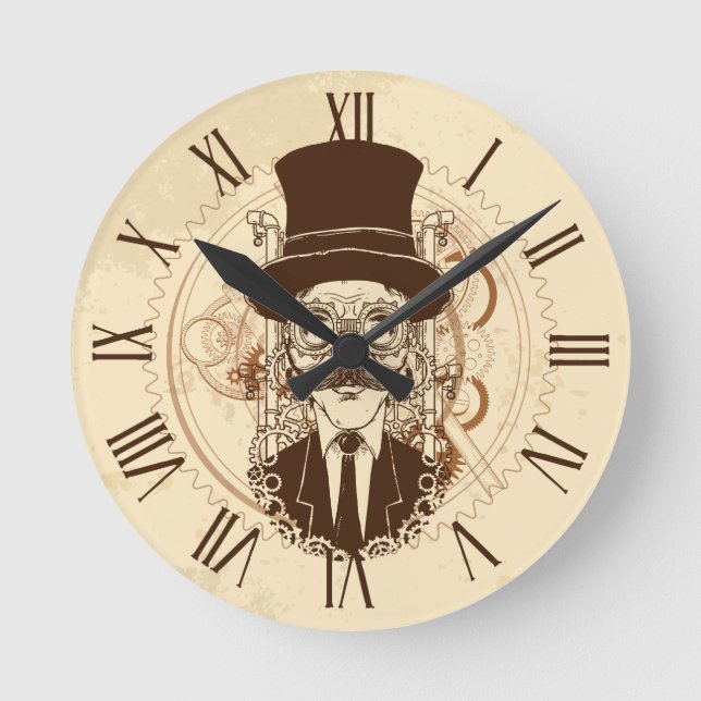 Horloge Ronde Monsieur de Steampunk (Recto)
