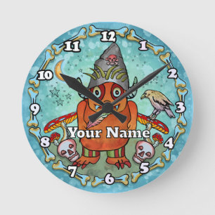 Horloge Ronde Monstre de Magicien Sombre