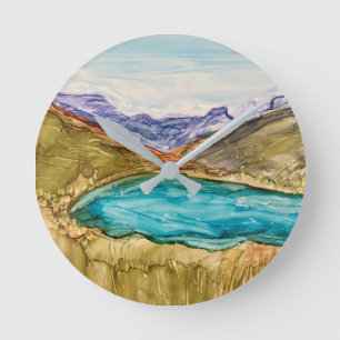 Horloge Ronde Montagnes avec lac 