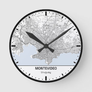 Horloge Ronde Montevideo Clock City Line Art