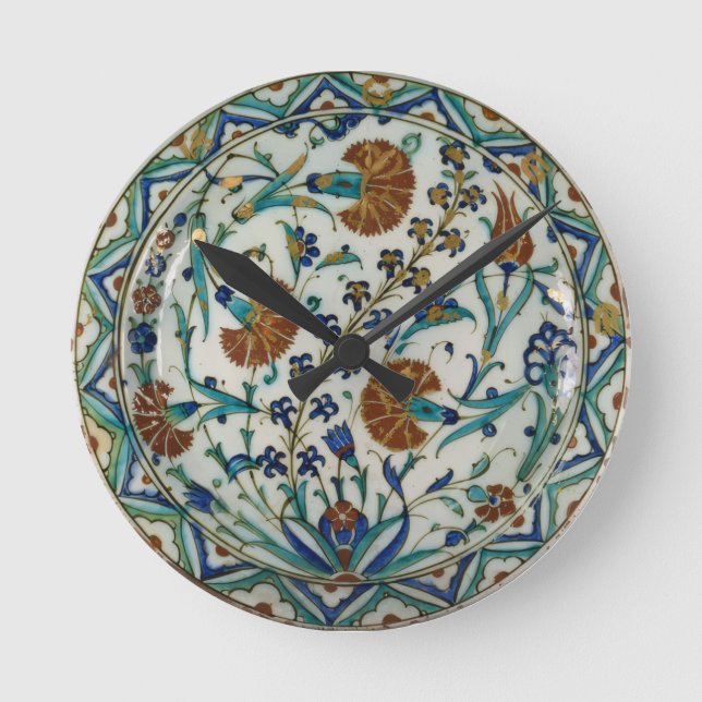 Horloge Ronde Montre Iznik Carnations (Recto)