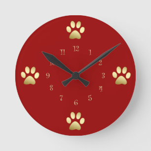 Horloge Ronde Montres murales des pattes de chien classiques