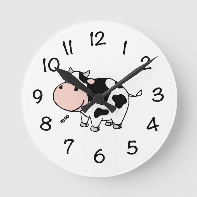 Horloge Ronde Moo Cow Clock (Recto)