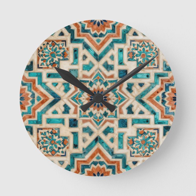 Horloge Ronde Moroccan Mosaic Pattern (Recto)