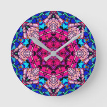 Mosaic rose Mandala Floral Psychédélique Rétro