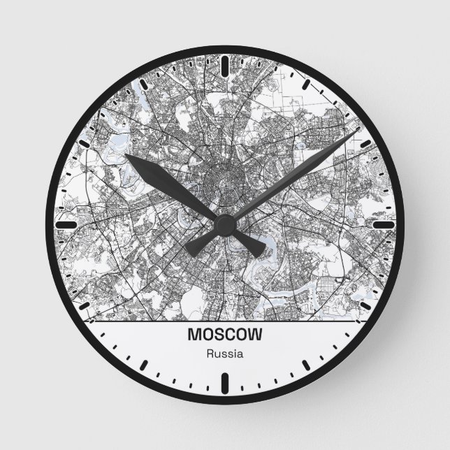Horloge Ronde Moscow Clock City Line Art (Recto)