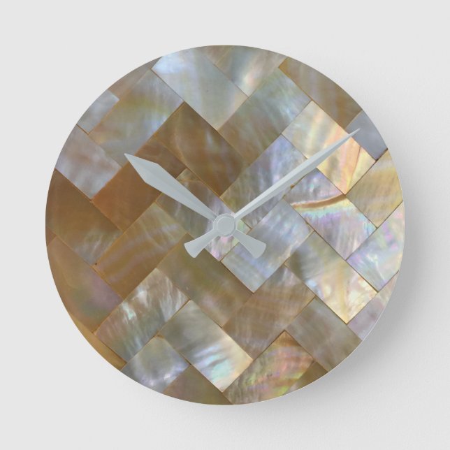 Horloge Ronde Mother of Pearl Capiz Weave (Recto)