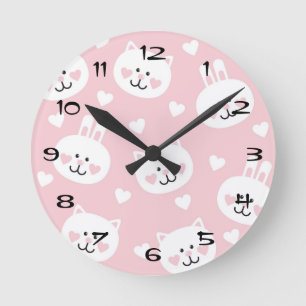 Horloge Ronde Motif 2 d'amour