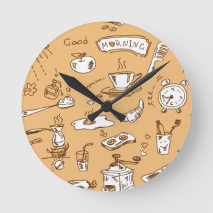 Horloge Ronde Motif 2 de petit déjeuner
