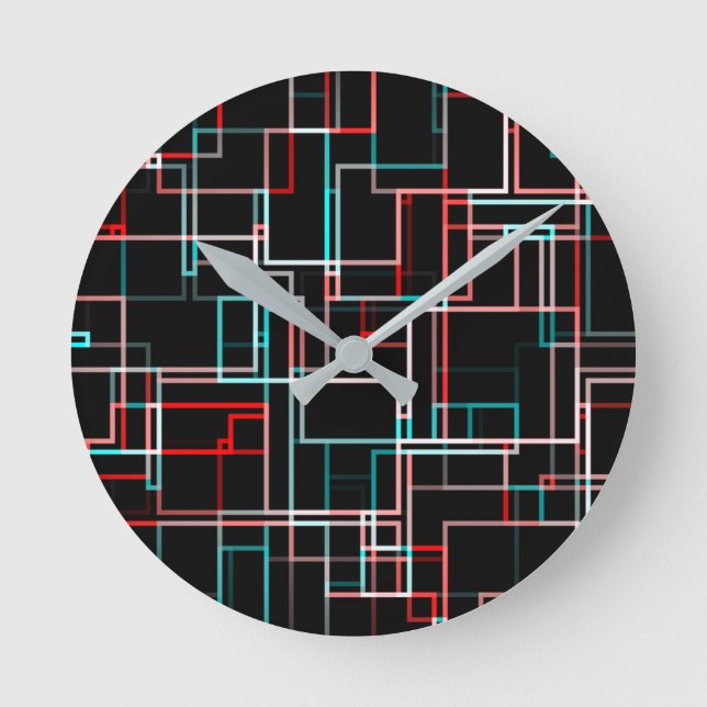 Horloge Ronde Motif à bandes multiples cool (Recto)
