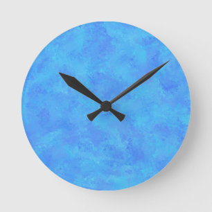 Horloge Ronde Motif Abstrait bleu