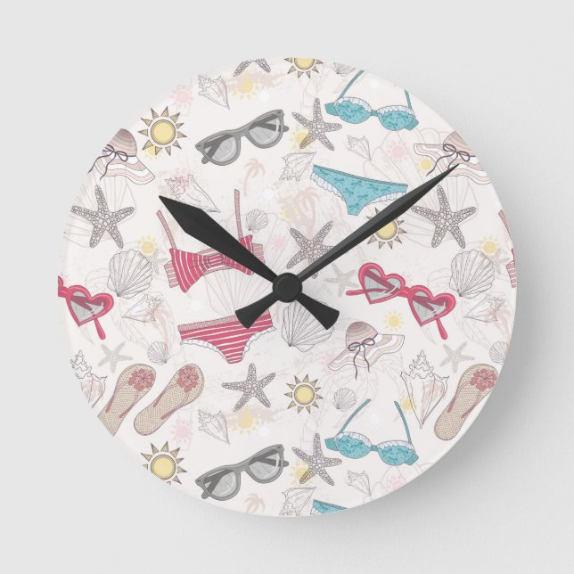 Horloge Ronde Motif Abstrait été mignon (Recto)