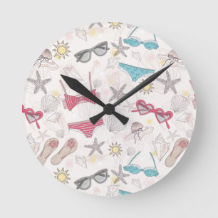 Horloge Ronde Motif Abstrait été mignon