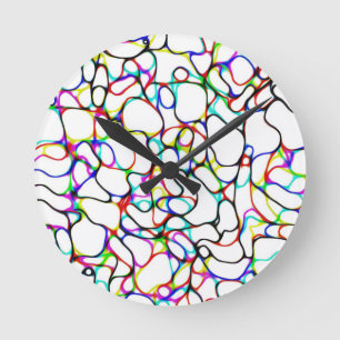 Horloge Ronde Motif Abstrait multicolore
