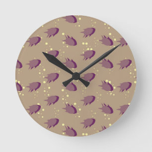 Horloge Ronde motif avec des poissons