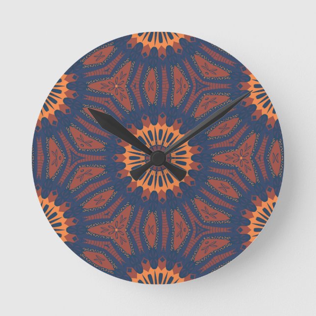 Horloge Ronde Motif Boho Bloom Mandala (Recto)