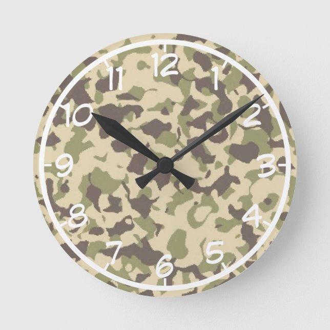 Horloge Ronde Motif Camo (Recto)