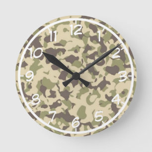 Horloge Ronde Motif Camo