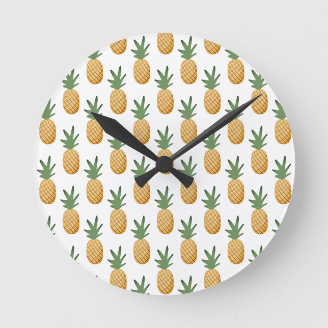Horloge ronde Motif d'ananas tropicale mignonne (Recto)