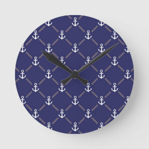 Horloge Ronde Motif d'Ancre