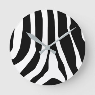 Horloge Ronde Motif de bandes d'impression Zebra
