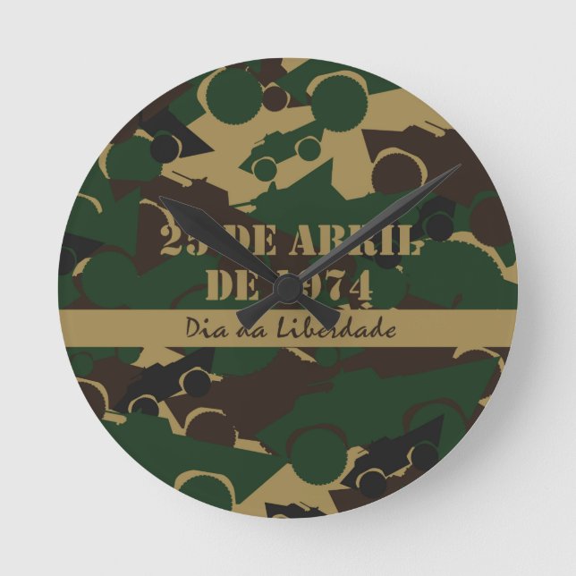 Horloge Ronde Motif de camouflage de véhicule militaire (Recto)
