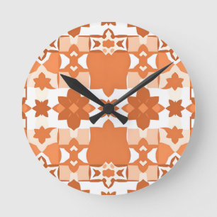 Horloge Ronde Motif de carreaux marocains en terre cuite
